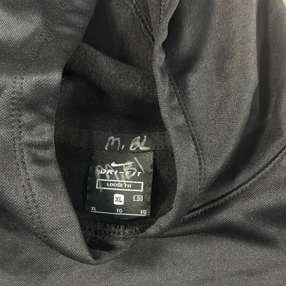 Nike Youth Girls Therma Fit Black Hoodie Pink Logo - Picture 8 of 13